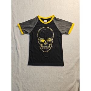 Jellifish Kids NEW Skull T Shirt Size 8 Medium Black/Yellow